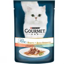 Вологий корм Purina Gourmet Perle Duo для котів, з лососем і Сайдою, 85 г