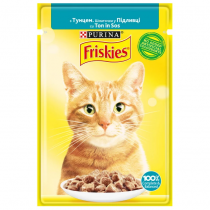 Вологий корм Purina Friskies для котів, з тунцем, 85 г