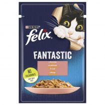Вологий корм Purina Felix Fantastic для котів, з лососем, 85 г