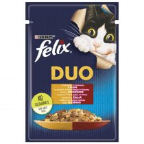 Вологий корм Purina Felix Fantastic Duo для котів, з індичкою і печінкою, 85 г