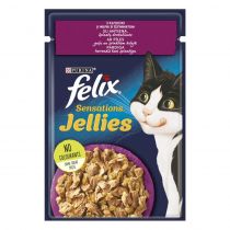 Вологий корм Purina Felix Sensations для котів, з качкою і шпинатом, 85 г