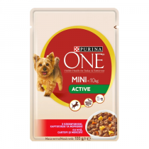 Вологий корм Purina One Mini Active для дорослих собак дрібних порід, з яловичиною і картоплею, 100 г