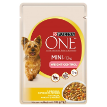 Вологий корм Purina One Mini Weight Control для контролю ваги у собак дрібних порід, з індичкою, 100 г