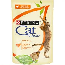 Вологий корм Purina Cat Chow Adult для котів, з куркою і цукіні, 85 г