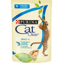 Вологий корм Purina Cat Chow Adult для котів, з лососем і зеленою квасолею, 85 г