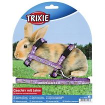 Шлея Trixie для кроликов, нейлоновая, с поводком, 10 мм, 1.2 м, 25-44 см