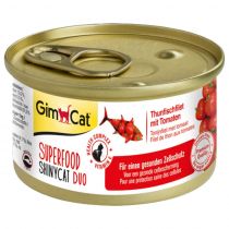 Вологий корм GimCat Shiny Cat Superfood для котів, з тунцем і помідором, 70 г