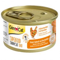 Вологий корм GimCat Shiny Cat Superfood для котів, з куркою і морквою, 70 г