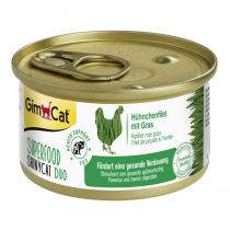 Вологий корм GimCat Shiny Cat Superfood для котів, з куркою і травою, 70 г