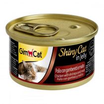Вологий корм GimCat Shiny Cat для котів, з креветками, куркою і солодом, 70 г