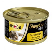 Вологий корм GimCat Shiny Cat для котів, з тунцем і сиром, 70 г