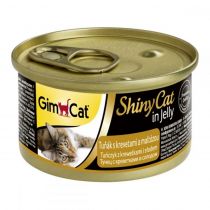 Вологий корм GimCat Shiny Cat для котів, з тунцем і креветками і солодом, 70 г