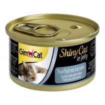 Вологий корм GimCat Shiny Cat для котів, з тунцем і креветками, 70 г