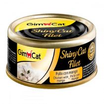 Вологий корм GimCat Shiny Cat для котів, з куркою і манго, 70 г