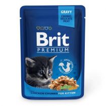Вологий корм Brit Premium Cat pouch, для кошенят, з куркою, 100г