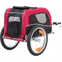 Велоприцеп Trixie для перевезення собак до 30 кг, чорно-червоний, 63×68×75 см
