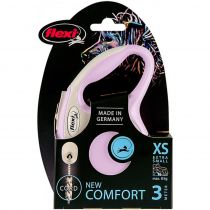 Повідець-рулетка Flexi New Comfort XS для собак до 8 кг, 3 м, трос, рожевий