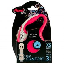 Повідець-рулетка Flexi New Comfort XS для собак до 12 кг, 3 м, стрічка, червоний