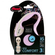 Повідець-рулетка Flexi New Comfort XS для собак до 12 кг, 3 м, стрічка, рожевий