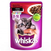 Вологий корм Whiskas для кошенят, з яловичиною в соусі, 100 г