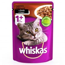 Вологий корм Whiskas для котів, з індичкою в соусі, 100 г
