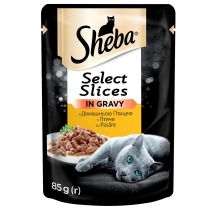 Вологий корм Sheba Selection in Sauce для котів, з домашньою птицею в соусі, 85 г