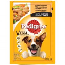 Вологий корм Pedigree для дорослих собак, курка і овочі в соусі, 100 г