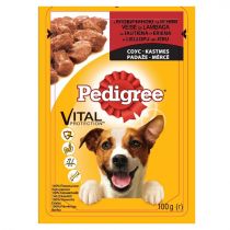 Вологий корм Pedigree для дорослих собак, яловичина і ягня в соусі, 100 г