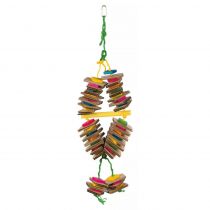 Іграшка підвісна Trixie, на мотузці з картоном, для птахів, 18 × 35 см