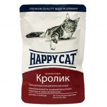 Вологий корм Happy Cat Kaninchen in Sosse для дорослих кішок, шматочки в соусі, з кроликом, 100 г