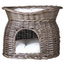 Лежак-будиночок Trixie для котів, плетений, сірий, 54×43×37 см