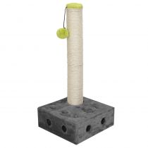 Кігтеточка Croci Interactive Cheese з іграшкою, для котів, плюш / сезаль, 25×25×51.5 см