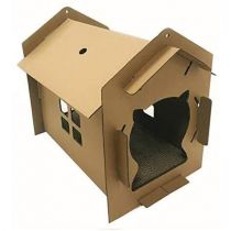 Кігтеточка-будиночок Croci Villa Mono для котів, гофрований картон, 42 × 35 × 50 см