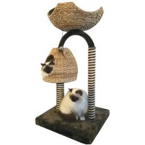 Кігтеточка Croci Azalea з будиночком і лежання, для котів, 50×50×95.5 см