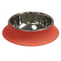 Миска Croci Silicon для котів і собак, нержавіюча / силікон, червона, 520 мл, 14 см