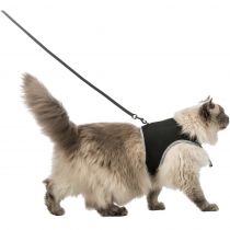 Шлея з повідцем Trixie Soft Harness, для кішок, 1.2 м, 36-54 см, чорний