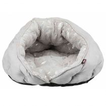 Лежак-печера Trixie Feather для собак, принт срібне перо, сірий, 65×60 см