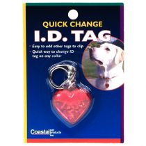 Брелок з адресніком Coastal ID Tag Heart, для кішок, червоний