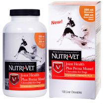 Жувальні таблетки для здоров'я суглобів Nutri-Vet Joint Health Plus Perna Mussel для собак, 100 табл