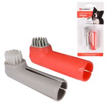 Набір зубних щіток Flamingo Finger Toothbrush Set, для собак, 2 шт