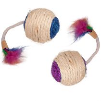 Іграшка Flamingo Bouly Sisal Ball Feather, м'яч з пір'ям, для кішок, 6 см