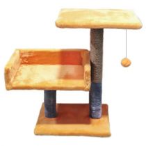 Кігтеточка Пухнастики для котів, з 2-х поверховим диваном, джут, помаранчевий, 30×38×50 см