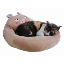 Лежак Croci Fluffy Doubt Pig для собак і котів, бежевий, 40×25 см