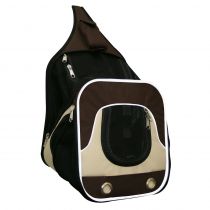 Рюкзак-лежак Croci Fast&Easy для собак і котів до 10 кг, коричнево-бежевий, 30×33×26 см