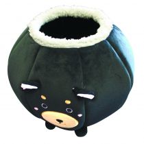 Будиночок Croci Fluffy Round для котів, текстиль, чорний, 50×50 см