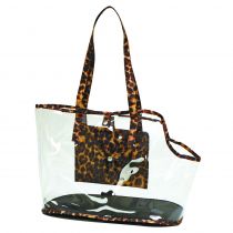 Сумка Croci Invisible Leopard для котів і собак дрібних порід, прозорий ПВХ, 41×21×31 см