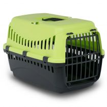 Переноска Bergamo Gipsy 2 Large Green для собак до 12 кг, пластикові двері, чорно-зелений, 58×38×38 см