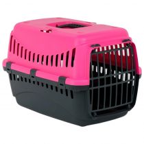 Переноска Bergamo Gipsy 2 Large Pink для собак до 12 кг, пластикові двері, чорно-рожевий, 58×38×38 см