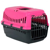 Переноска Bergamo Gipsy 2 Large Pink для собак до 12 кг, металеві двері, чорно-рожевий, 58×38×38 см