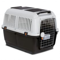 Переноска Bergamo Iata Bracco Travel 6 для собак до 40 кг, з поїлки, сірий, 92×64×67.5 см